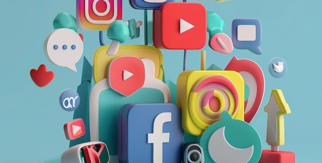 social media 3d image