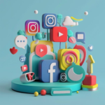 social media 3d image