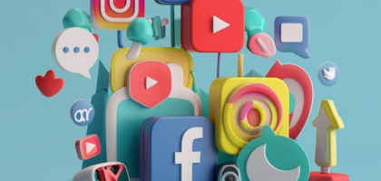 social media 3d image